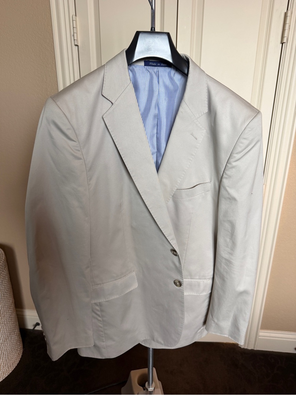 Alan Flusser Khaki/Tan Two-Button Sport Coat